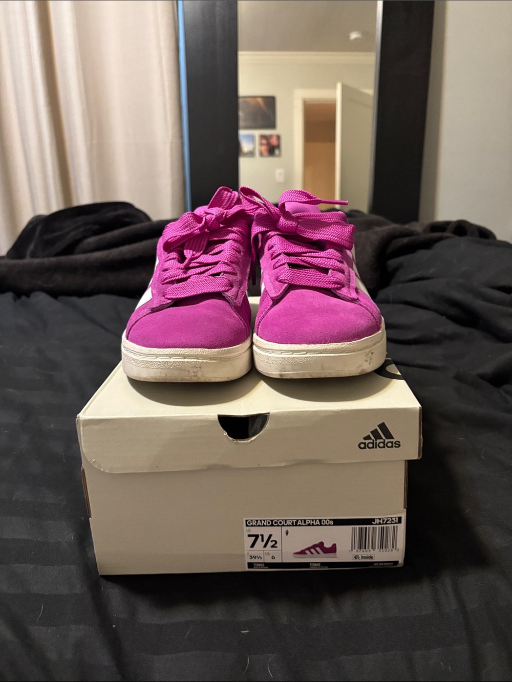 adidas Kids Grand Court Alpha Sneakers - Fuchsia Pink